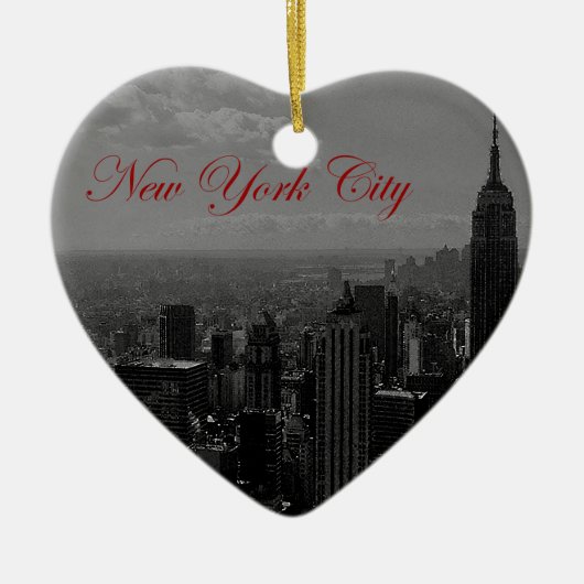 Black White New York City Keramisch Ornament (Voorkant)