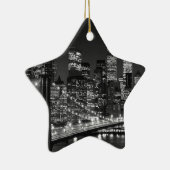Black & White New York City Keramisch Ornament (Rechts)