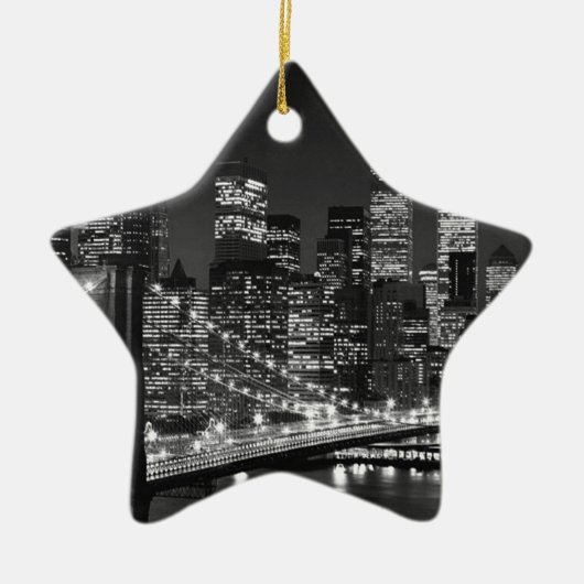Black & White New York City Keramisch Ornament (Voorkant)