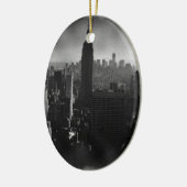 Black & White New York City Keramisch Ornament (Links)