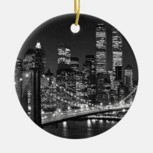 Black & White New York City Keramisch Ornament