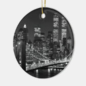 Black & White New York City Keramisch Ornament (Links)