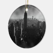 Black & White New York City Keramisch Ornament (Links)