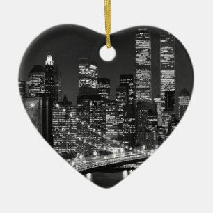 Black & White New York City Keramisch Ornament