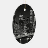 Black & White New York City Keramisch Ornament (Rechts)