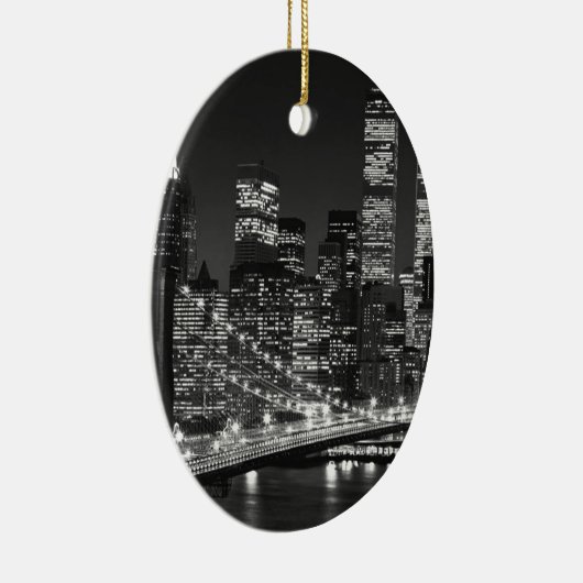 Black & White New York City Keramisch Ornament (Rechts)