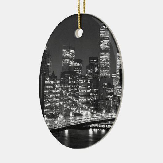 Black & White New York City Keramisch Ornament (Links)