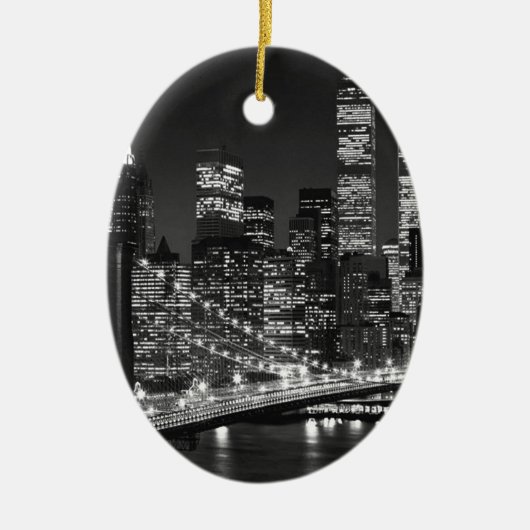 Black & White New York City Keramisch Ornament (Voorkant)