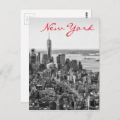 Black White New York City Manhattan Briefkaart (Voorkant / Achterkant)