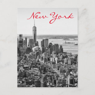 Black White New York City Manhattan Briefkaart