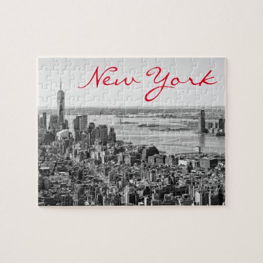 Black White New York City Manhattan Legpuzzel (Horizontaal)
