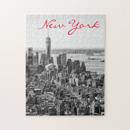 Black White New York City Manhattan Legpuzzel (Verticaal)