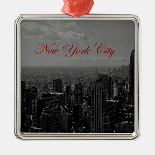 Black White New York City Metalen Ornament (Voorkant)