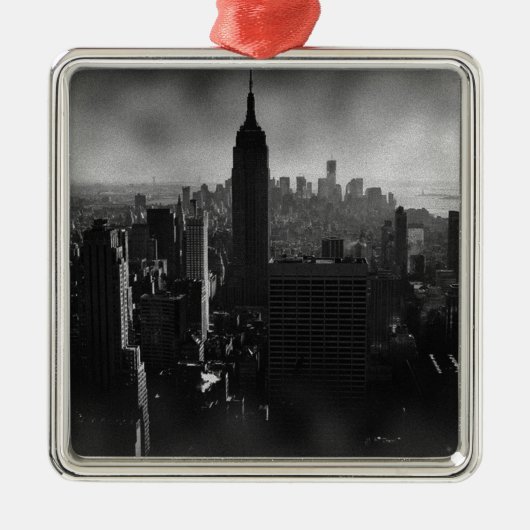 Black & White New York City Metalen Ornament (Voorkant)