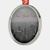 Black White New York City Metalen Ornament (Links)
