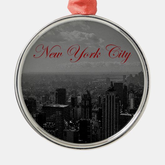 Black White New York City Metalen Ornament (Voorkant)