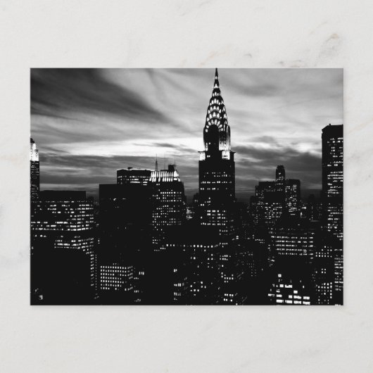 Black & White New York City Midtown Briefkaart (Voorkant)