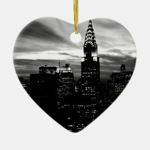 Black & White New York City Midtown Keramisch Ornament