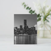 Black White New York City nacht Briefkaart (Staand voorkant)