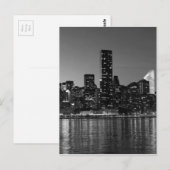 Black White New York City nacht Briefkaart (Voorkant / Achterkant)