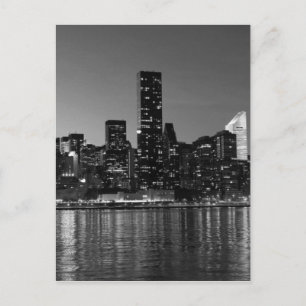 Black White New York City nacht Briefkaart
