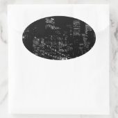 Black & White New York City Night Ovale Sticker (Tas)