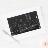 Black & White New York City Night Rechthoekige Sticker (Envelop)
