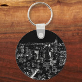 Black & White New York City Night Sleutelhanger (Voorkant)