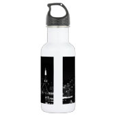 Black & White New York City Night Waterfles (Achterkant)