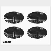 Black & White New York City Ovale Sticker (Vel)