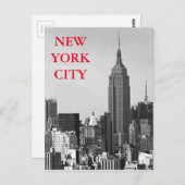 Black & White New York City Panorama Briefkaart (Voorkant / Achterkant)