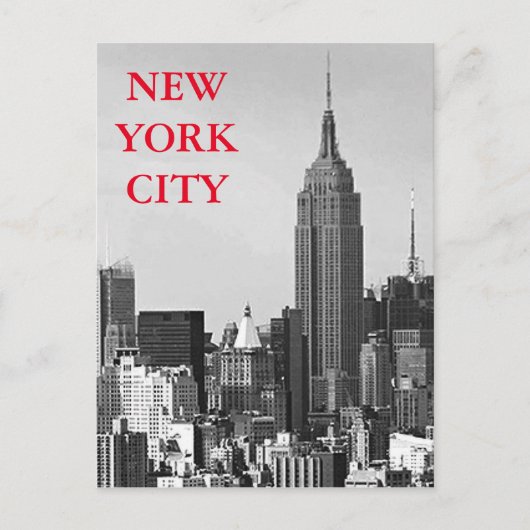 Black & White New York City Panorama Briefkaart (Voorkant)