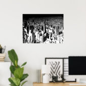 Black White New York City Panorama Poster (Thuiskantoor)