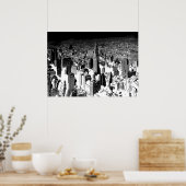 Black White New York City Panorama Poster (Keuken)