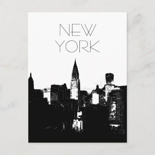 Black & White New York City Pop Art Briefkaarten (Voorkant)