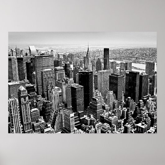 Black White New York City Poster (Voorkant)