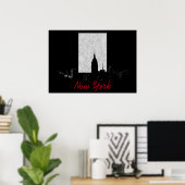 Black White New York City Poster (Thuiskantoor)