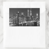 Black & White New York City Rechthoekige Sticker (Tas)