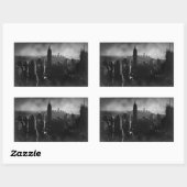 Black & White New York City Rechthoekige Sticker (Vel)