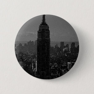 Black White New York City Ronde Button 5,7 Cm