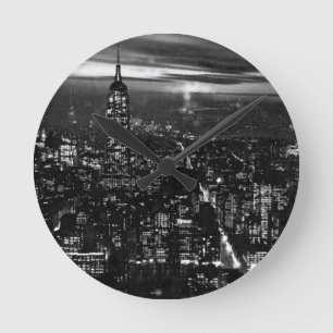 Black & White New York City Ronde Klok