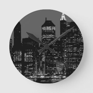 Black & White New York City Ronde Klok
