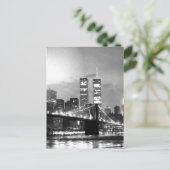 Black & White New York City 's nachts Briefkaart (Staand voorkant)