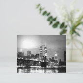 Black & White New York City 's nachts Briefkaart (Staand voorkant)