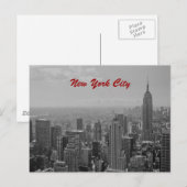 Black & White New York City Script Post Kaart (Voorkant / Achterkant)