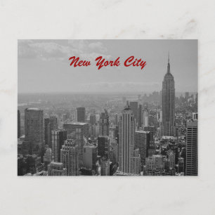 Black & White New York City Script Post Kaart