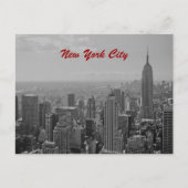 Black & White New York City Script Post Kaart (Voorkant)