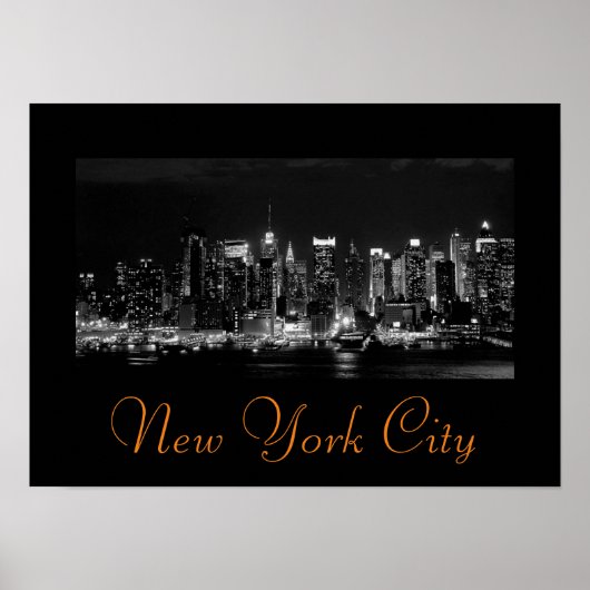 Black White  New York City Script Poster (Voorkant)