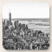 Black White New York City Skyline Bier Onderzetter (Voorkant)