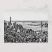 Black White New York City Skyline Briefkaart (Voorkant)